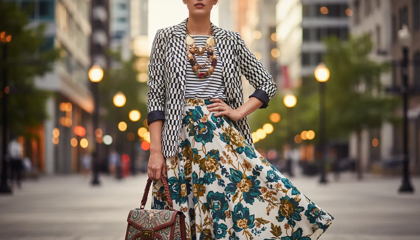 pattern mixing outfit ideas